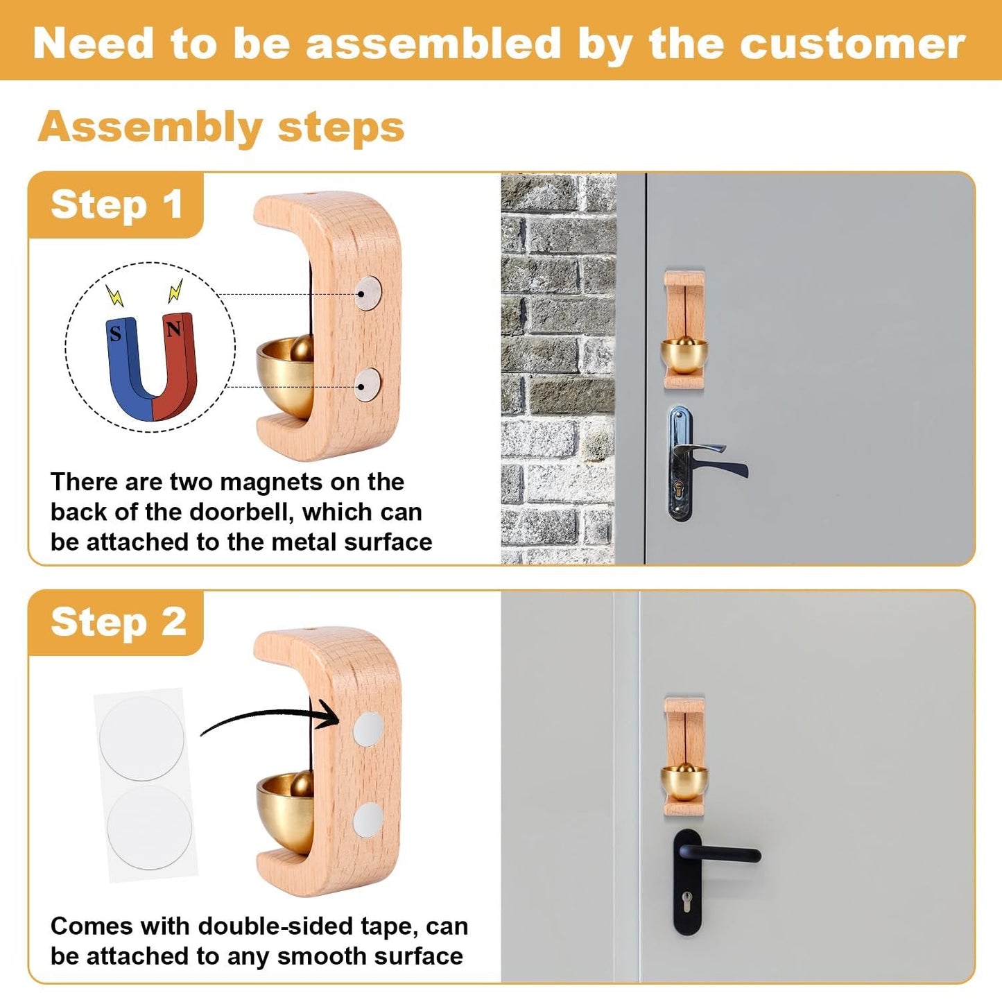 Magnetic Wooden Doorbell