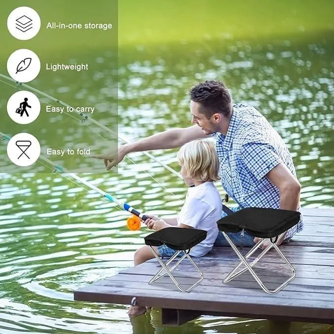 Portable Folding Stool With Pouch