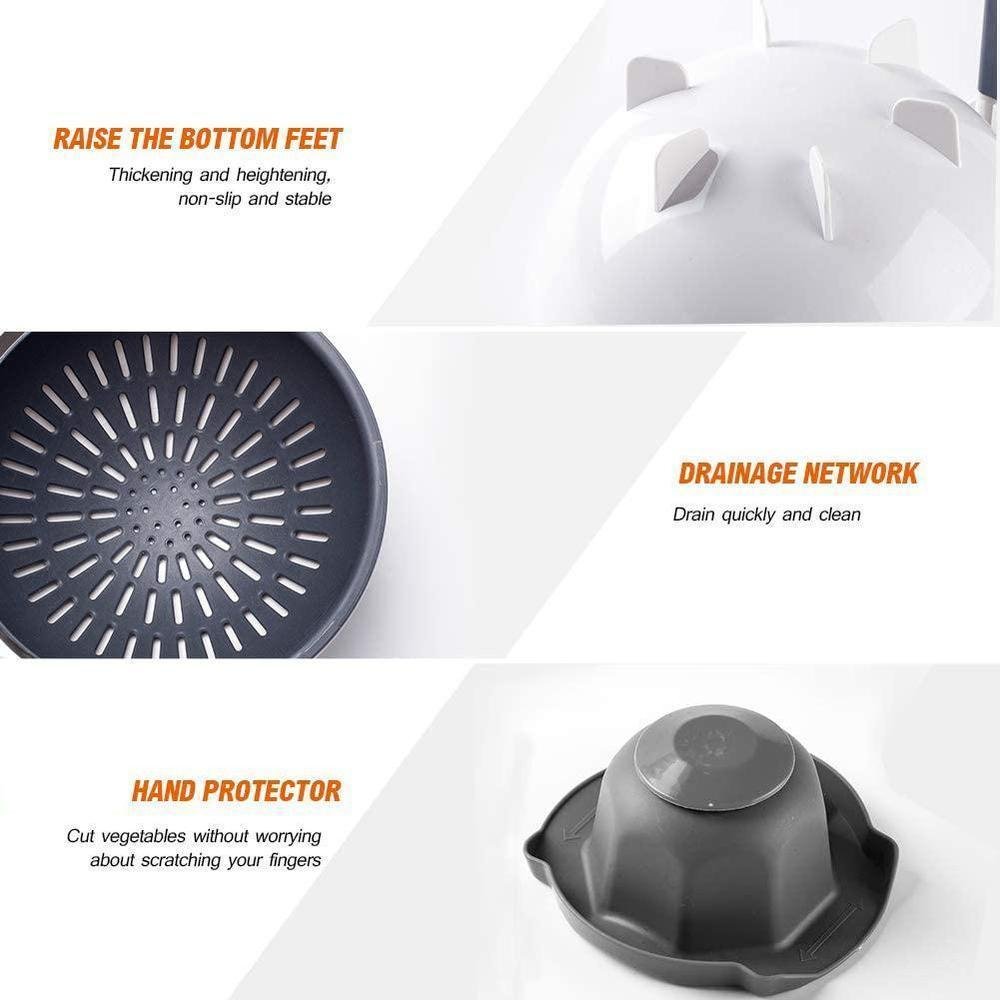 9-IN-1 Multi-Functional Vegetable Cutter With Rotate Draining Basket