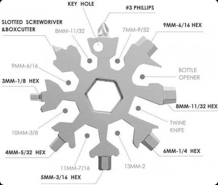 18-in-1 Snowflake Multitool & Multifunction Gadget
