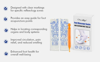 Reflexology Chart Socks With Tool | GREAT DEAL 30% OFF TODAY