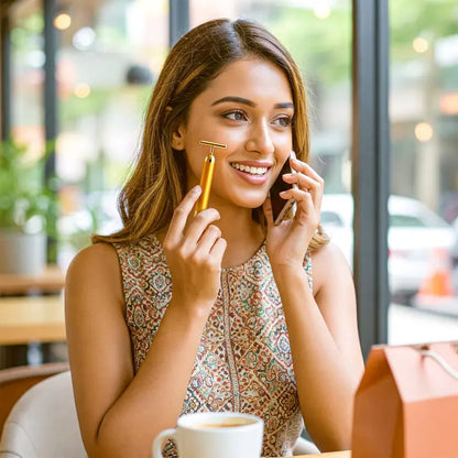 Zeal4deals - 24K Gold Electric Facial Massager