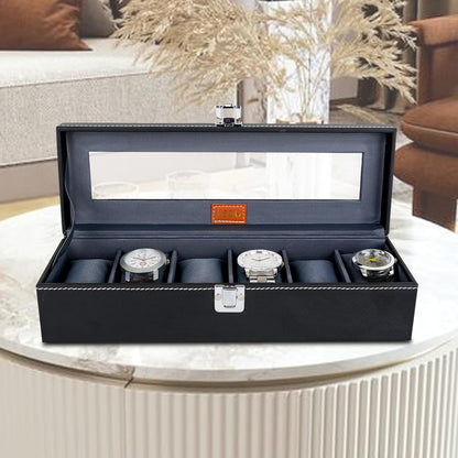 Watch Box Organizer Case In 6 Slots Of Watches For Men And Women