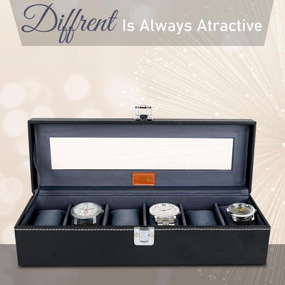 Watch Box Organizer Case In 6 Slots Of Watches For Men And Women