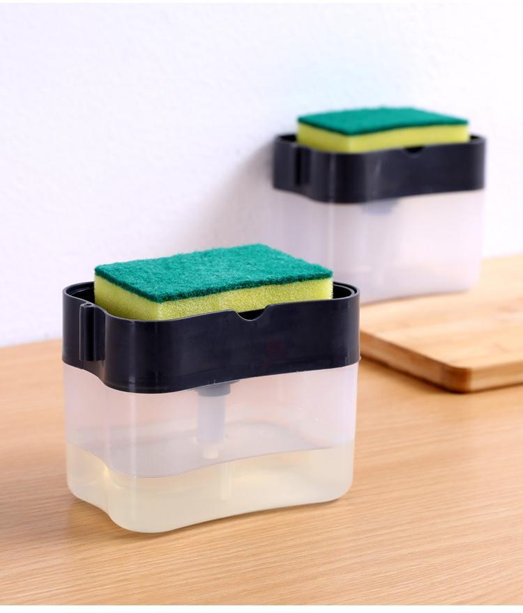 Stylish Liquid Soap Pump Dispenser + Sponge Holder (With Free Sponge)