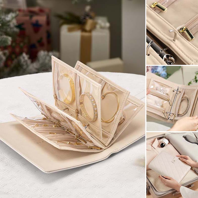 Luxury Portable Leather Jewelry Storage Book | Elegant, Secure & Take It Everywhere