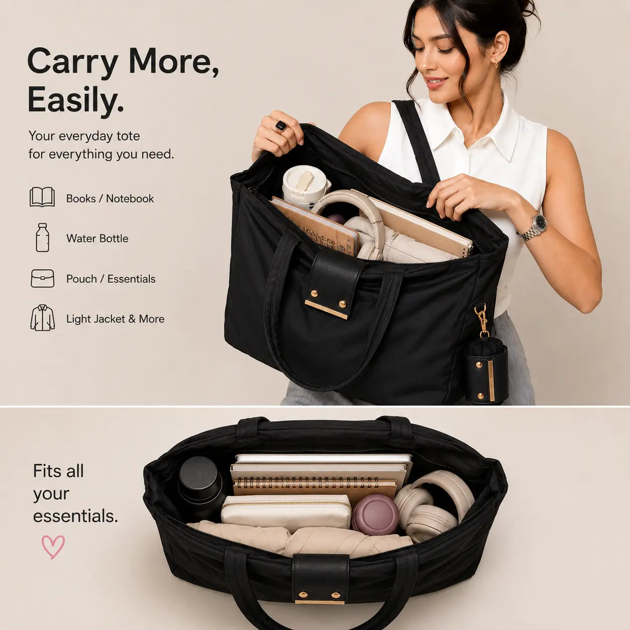 Zeal4deals™ - Keychain Foldable Tote Bag