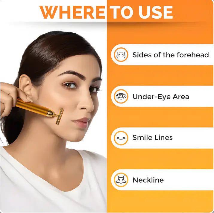 Zeal4deals - 24K Gold Electric Facial Massager