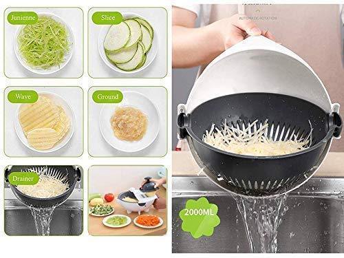 9-IN-1 Multi-Functional Vegetable Cutter With Rotate Draining Basket